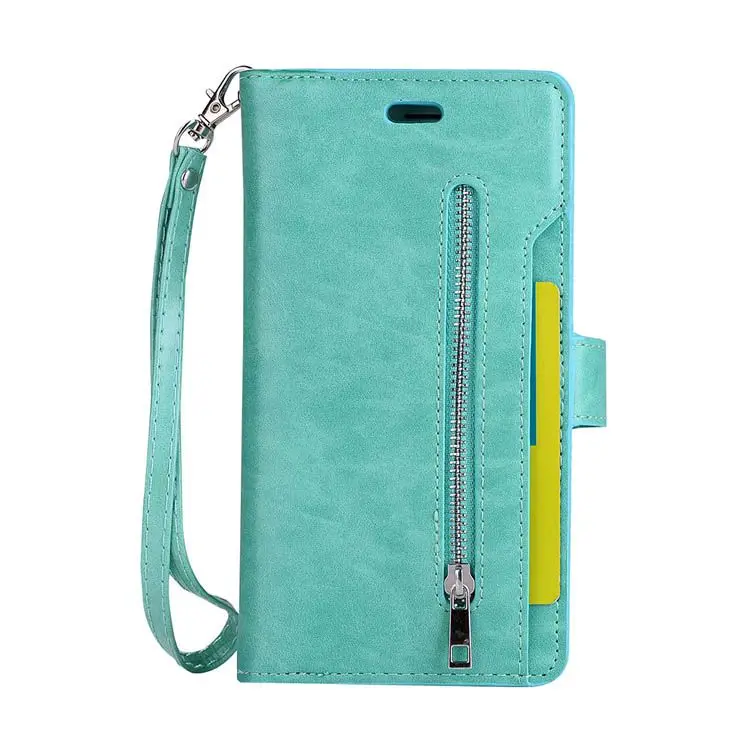 2023 new ideas PU leather multifunctional zipper pocketk cardholder mobileiphone 8 plus case wallet