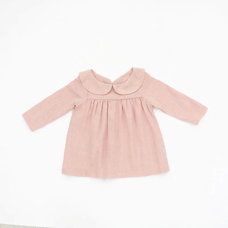 Linen Kids Top Long Sleeve Solid Color Lovely Top Beautiful High Quality Baby Girl Top
