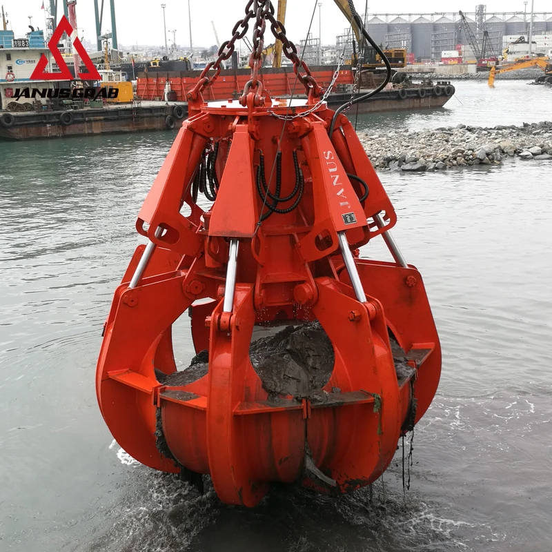 Certificated Janus grab custom orange peel electric hydraulic grab system bucket for dredging salvage