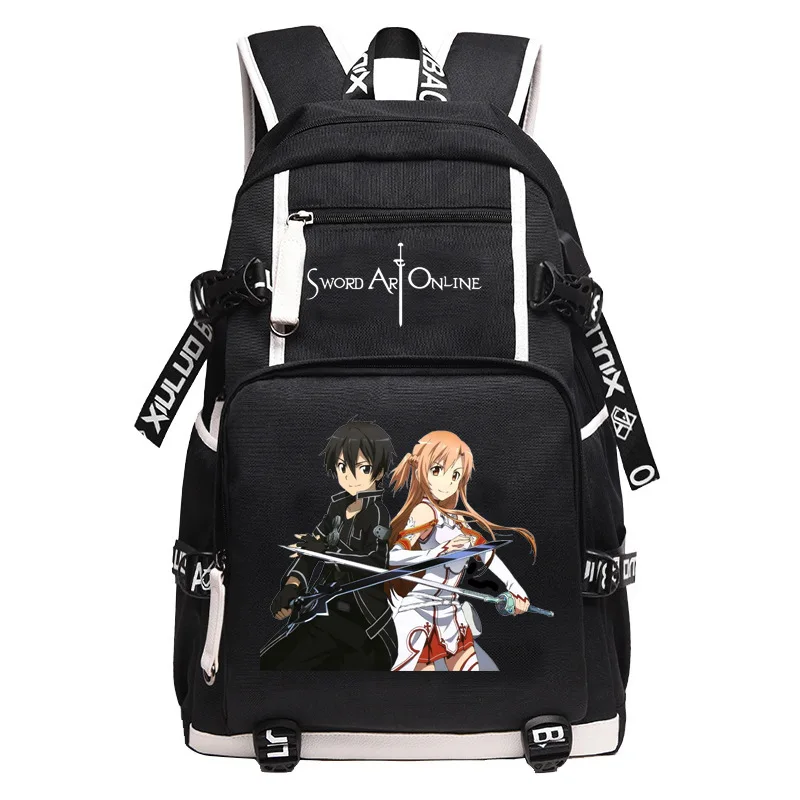 Anime Sword Art Online Backpack Student School Bag Cartoon Travel Bags Men Fashion Laptop Backpack