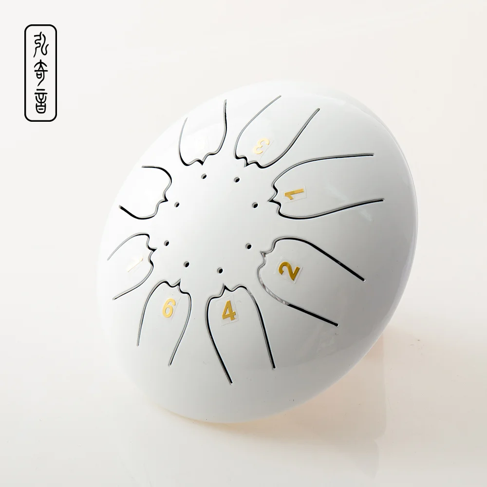 Tamburi Harmonic Guda 8 Note 6 Inch Zen Alloy Steel Tank Slit Handpan High Quality Tongue Drum