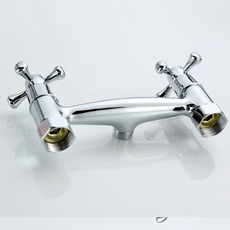 Shower Mixer Bathtub Faucet Chrome Zinc Body Dual Handle Hot And Cold Water Manufacture Design