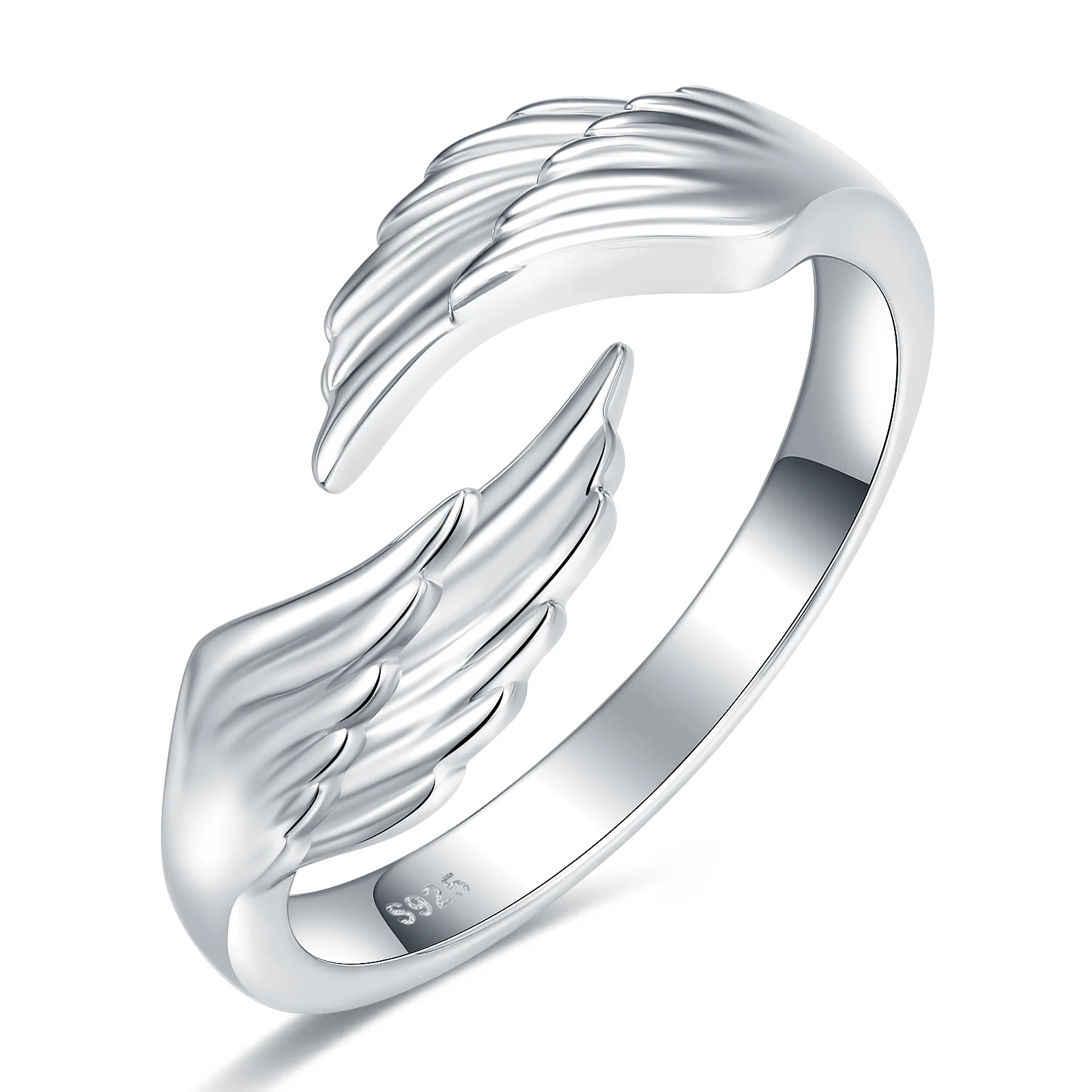 925 Sterling Silver Angel Wings Embrace Ring Elegant and Meaningful Jewelry Perfect Gift for Loved Ones and Symbol of Protection