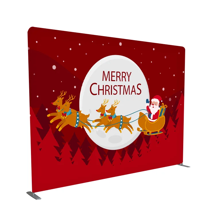 Наволочка пользовательская печать натяжение ткани медиа стена Фотостудия Фон Рождество