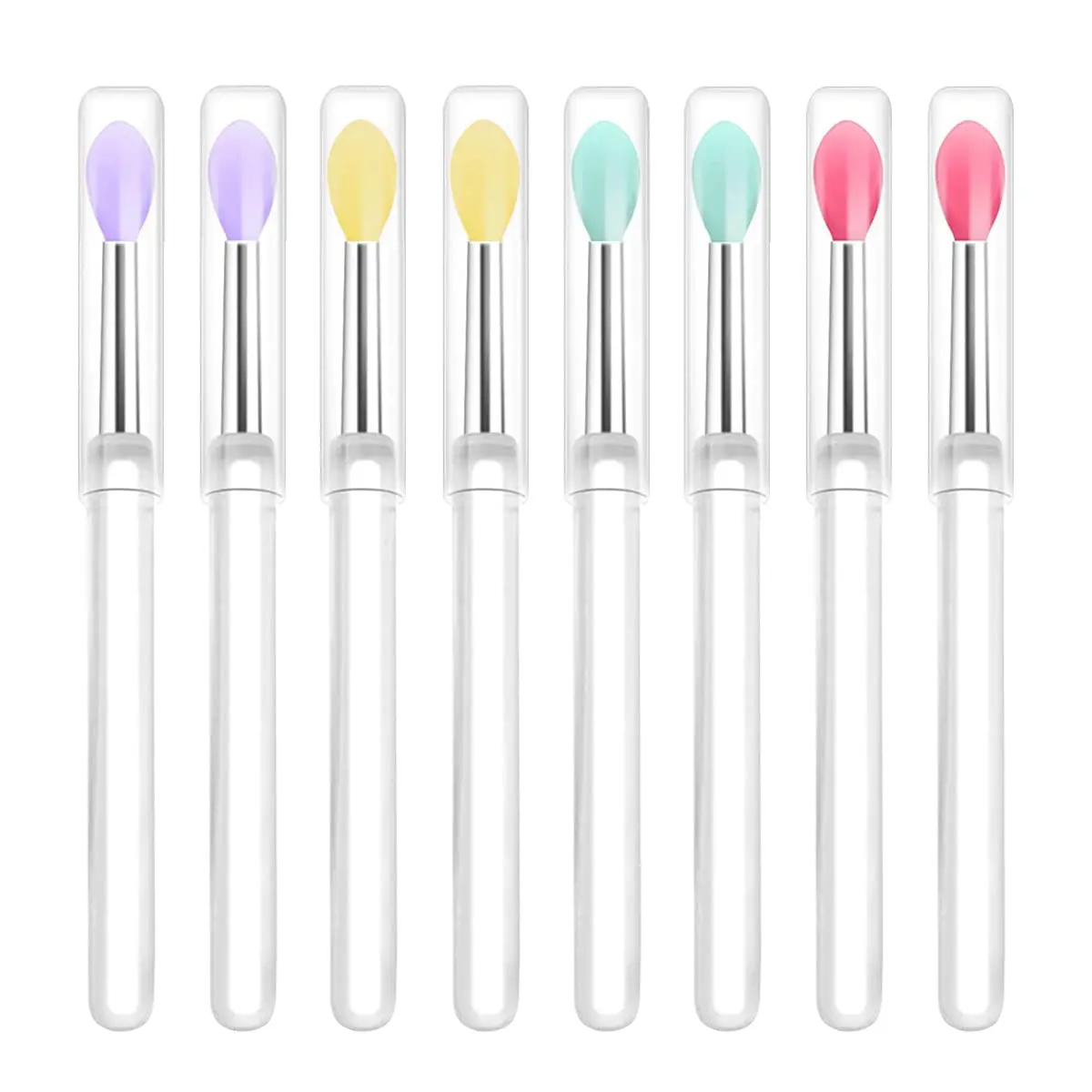 Portable Silicone Lip Brush With Cover Soft Lip Balm Applicator Lipstick Lip gloss Makeup Brushes