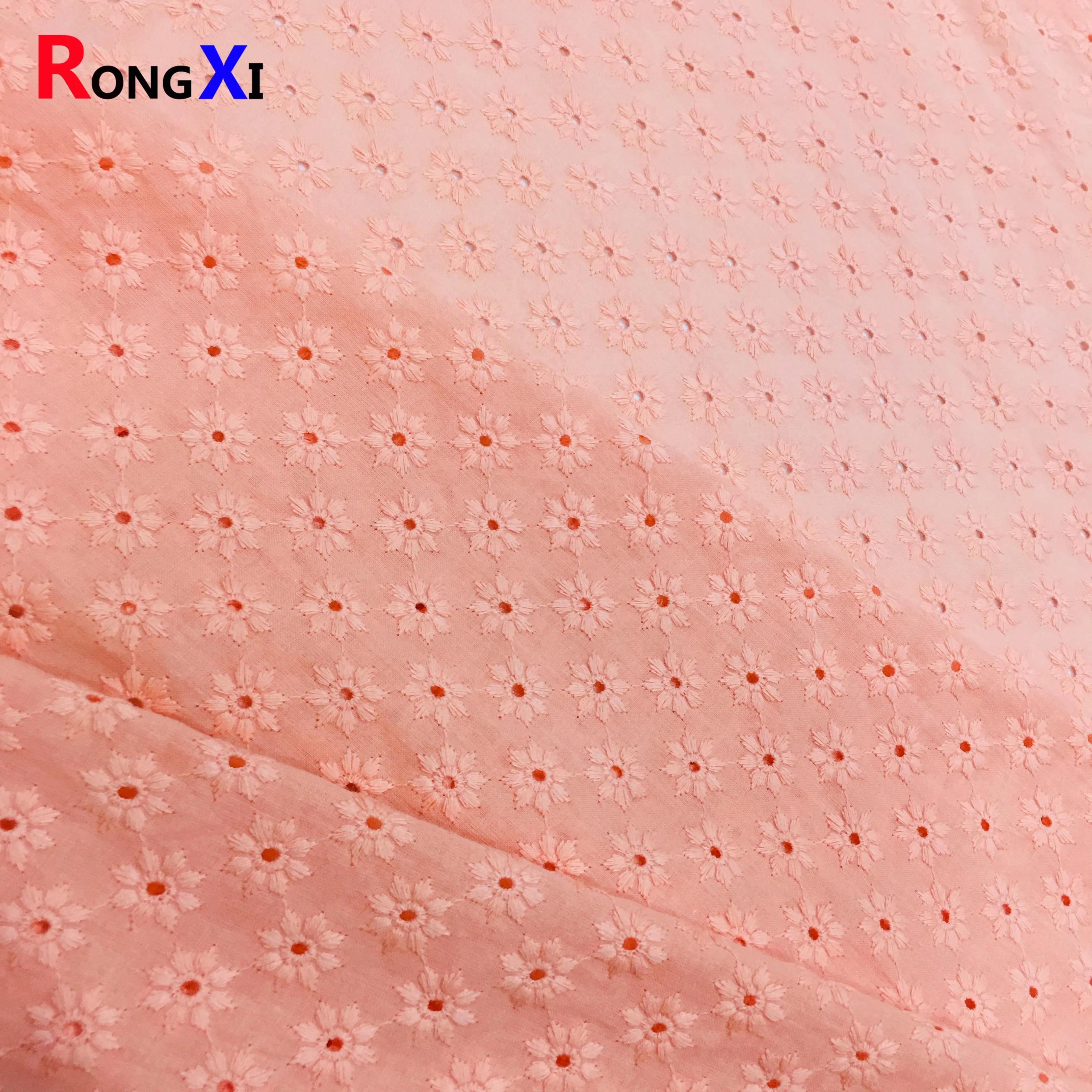 Розовая кружевная ткань RXF2067 лидер продаж 100% хлопок однотонная для