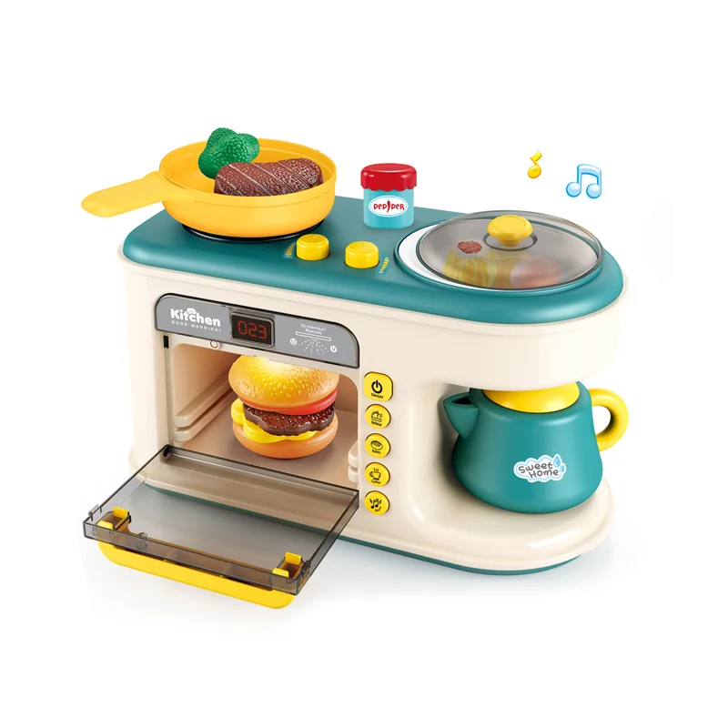 EPT Battery Operated Toy Kitchen Set Microwave Oven For Kids Pretend Play Toys Sets Play set Girl Kitchen Toys