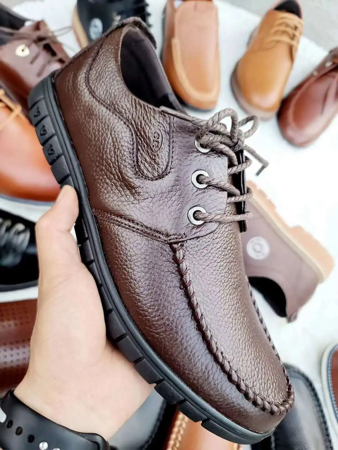 
Factory Delivery Price Black Men Shoes Leather 