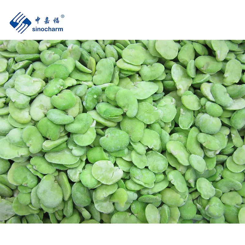 Sinocharm HALAL Bulk Green Frozen Broad Bean Wholesale Price 10kg  Peeled Halves IQF Broad Fava Bean
