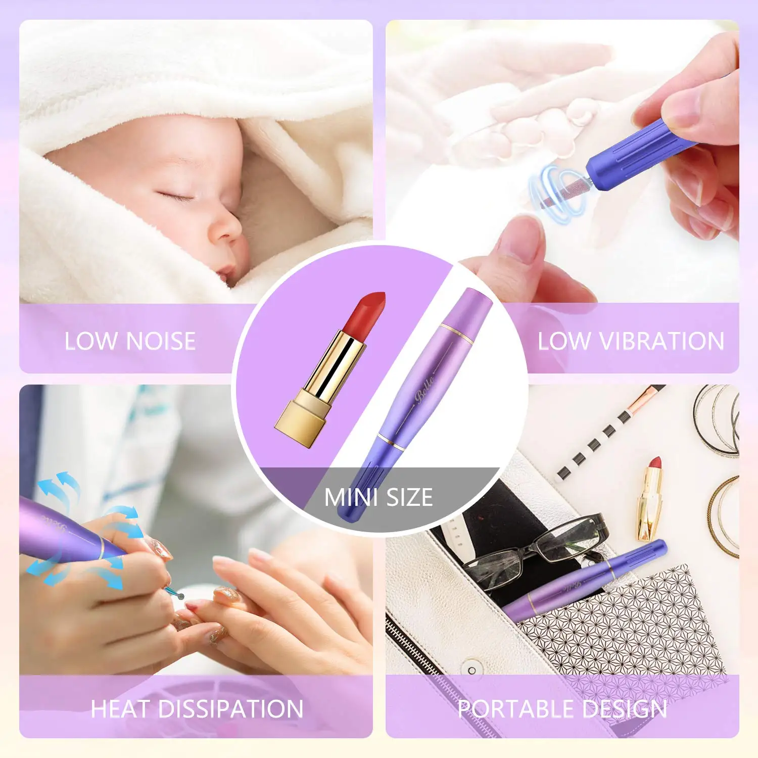 Professional Manicure Pedicure Drills for Acrylic Nails Gel Polishing Shape Tools with Bits and Sanding Bands Efile Nail Drill K