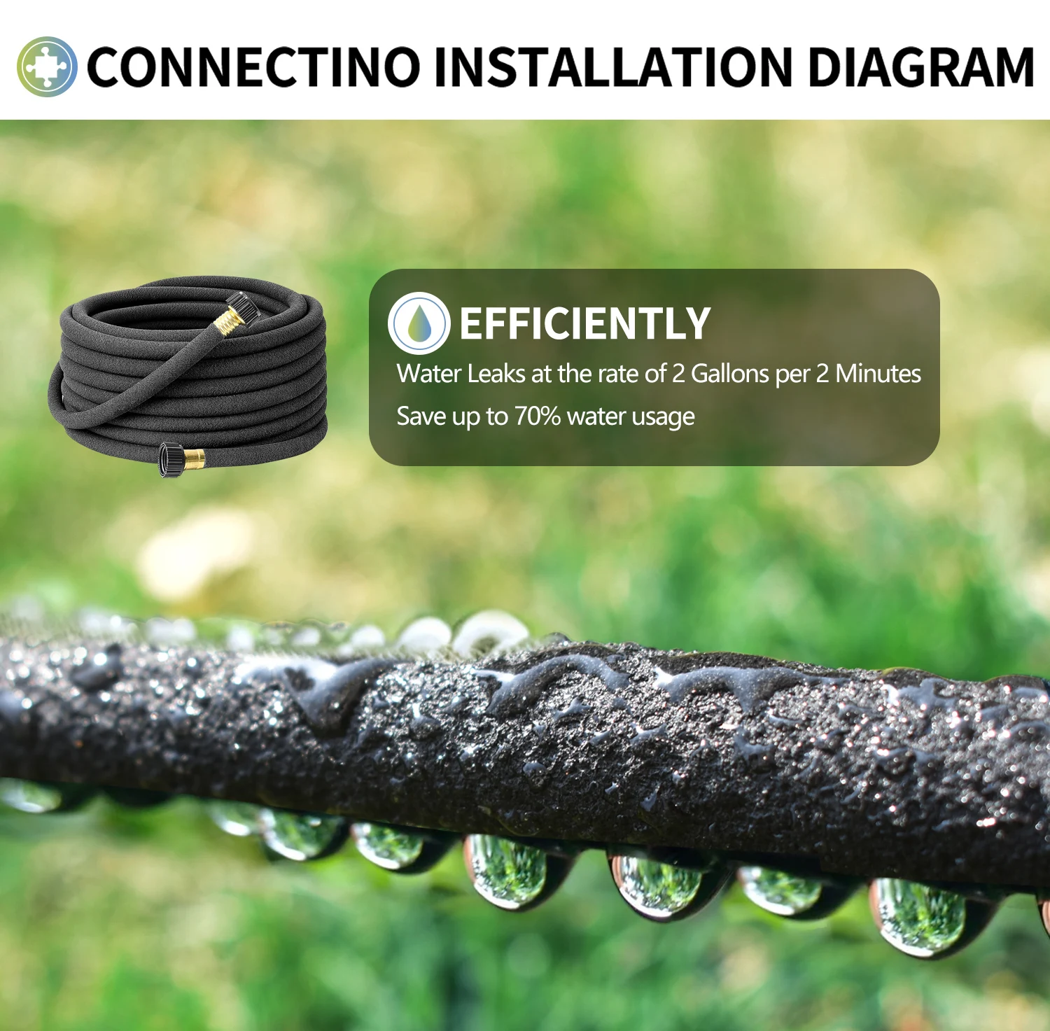 15ft-100ft Premium Soaker Garden Hose Durable Black Bulk Soft Plastic Heavy Duty Cleaning Spray Gun Garden Hose