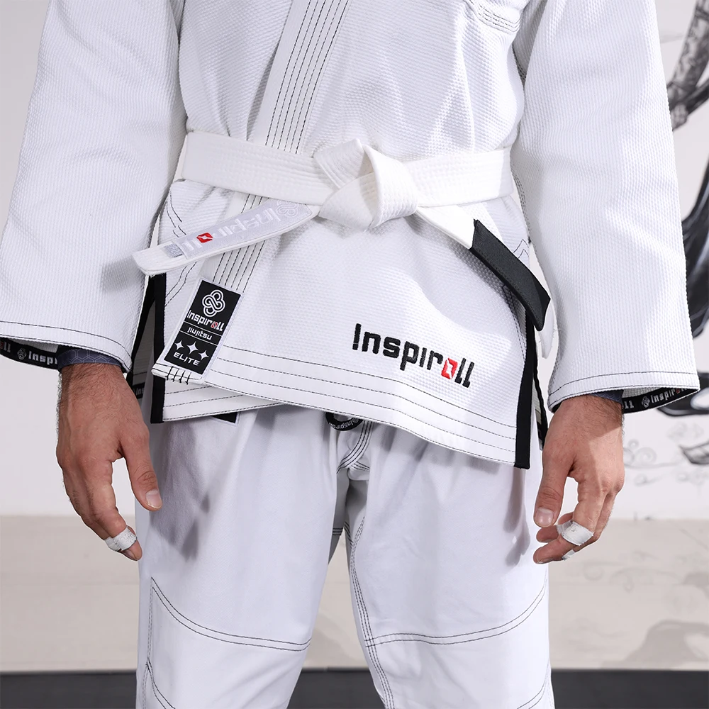 White cotton pearl weave brazilian jiujitsu kimono bjj gi 2024 Ibjjf Approved