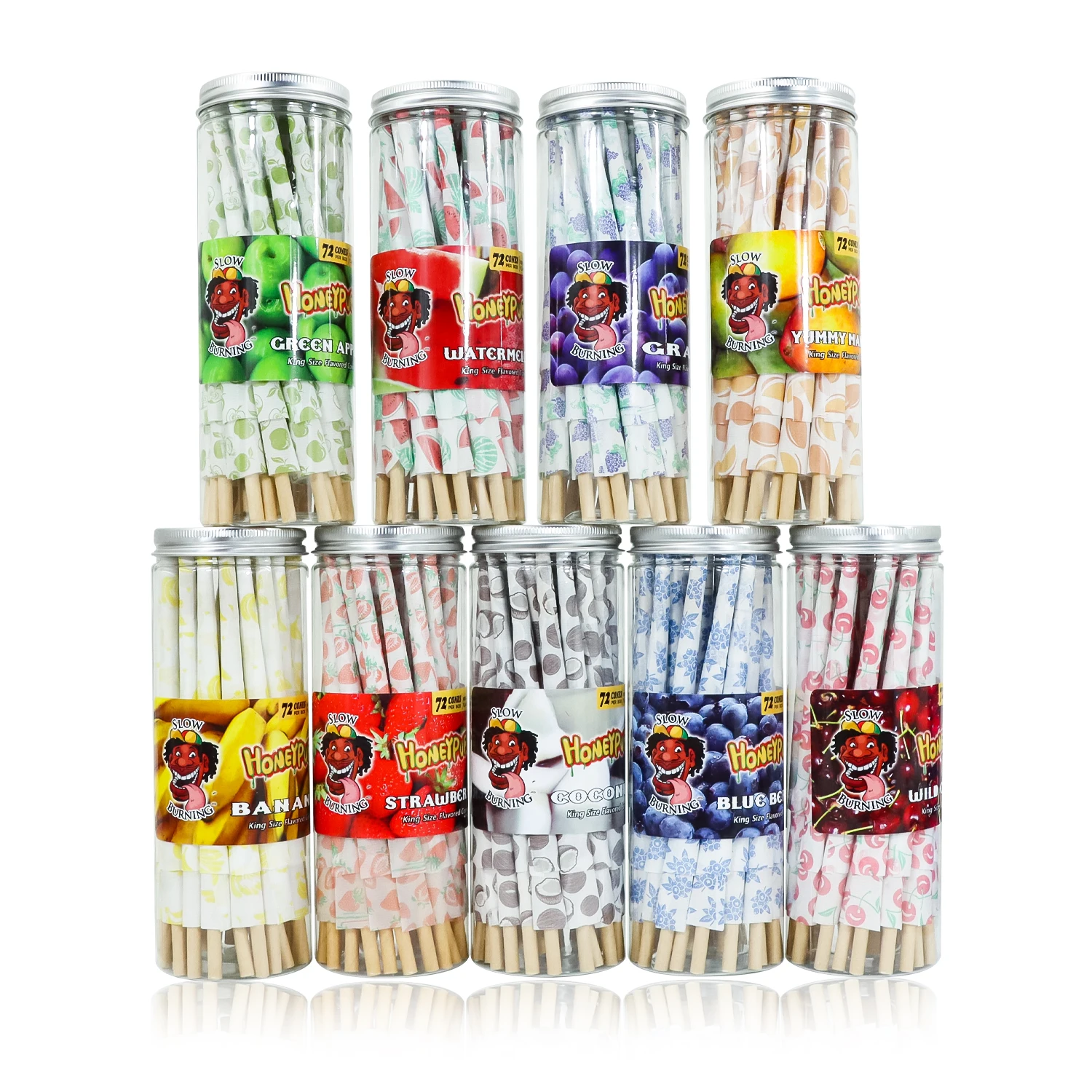 Предварительно рулонные бумажные конусы Honeypuff смешанные предварительно свернутые со вкусом королевского размера 110 мм для дыма