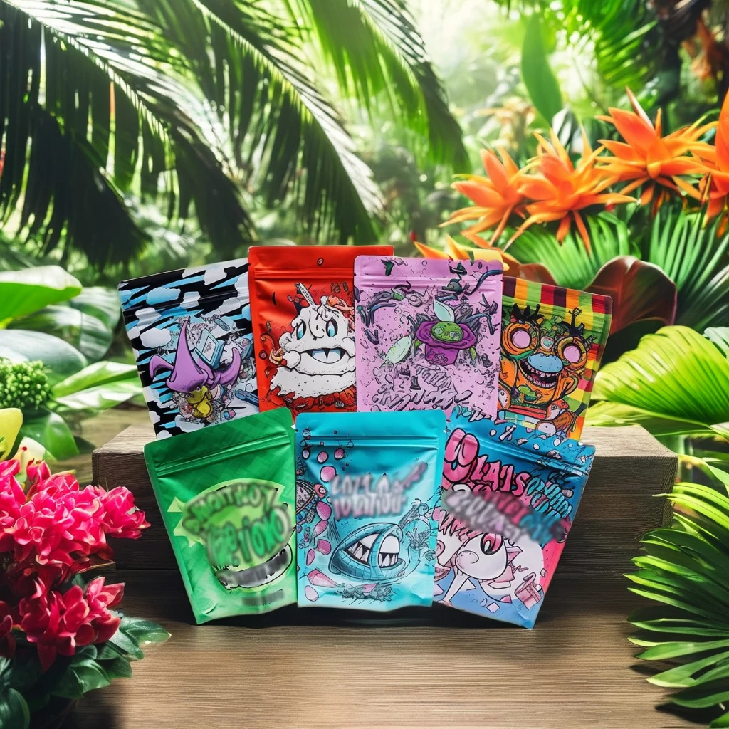 Resistant Zipper Foil Food Dispensary Exit Double Zipper Soft Touch Child proof Mylar Bags