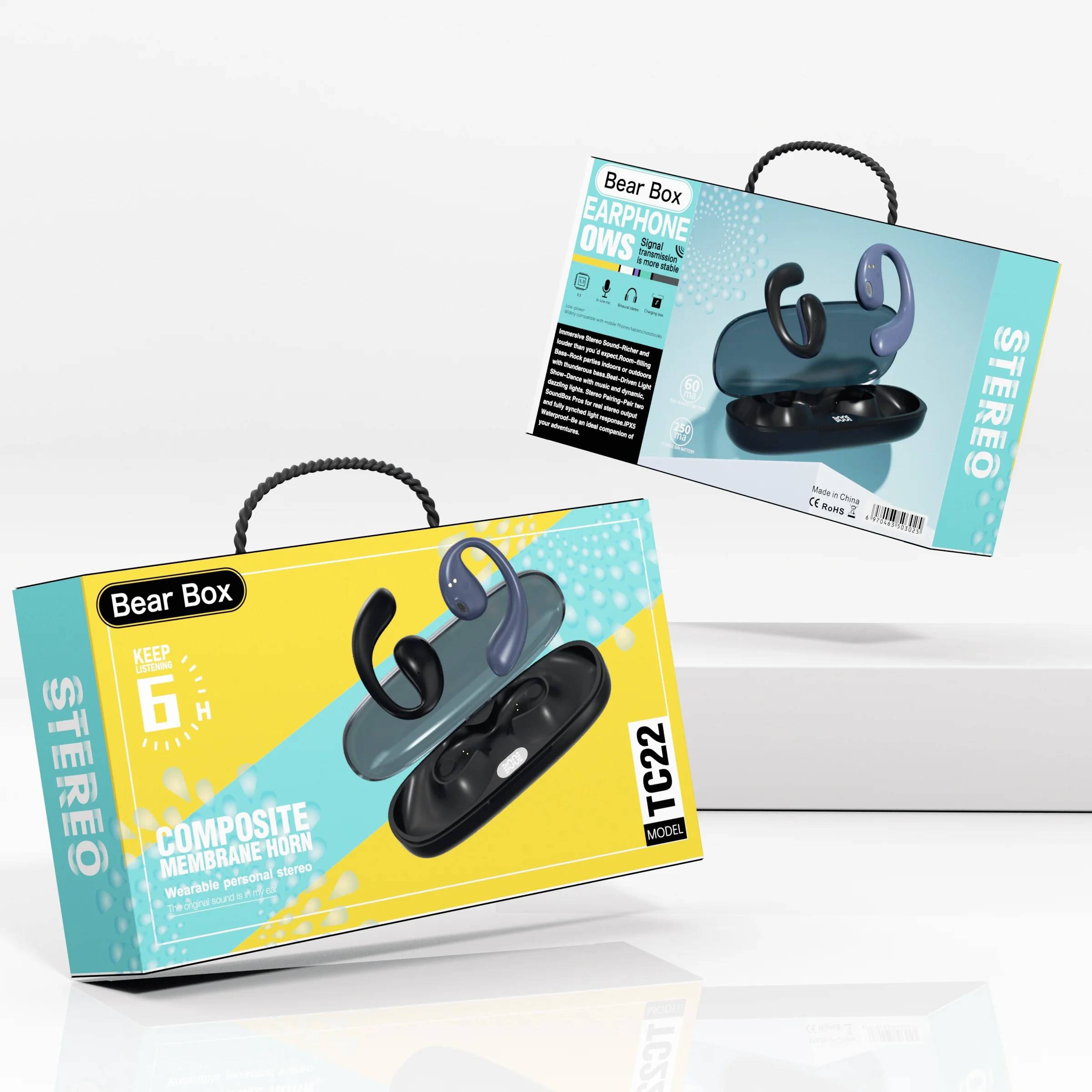 Fashion Earphone Products Packaging Paper Box Design With  Logo