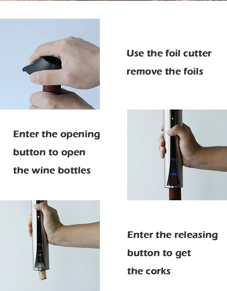 unique newest usb rechargeable electric wine bottle opener set in stock