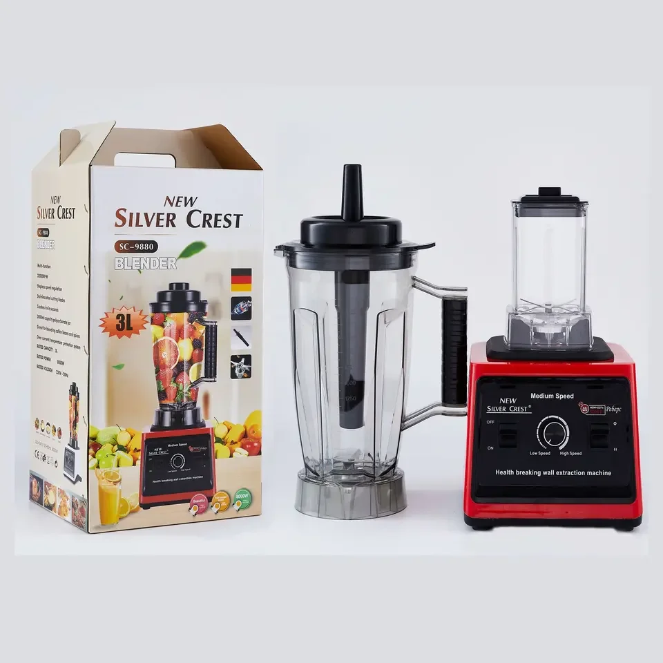 JEWIN 3L Silver Crest Blender 2 in 1 Electric Fruit Juice Blenders Machine 2 Jars 9525 Motor