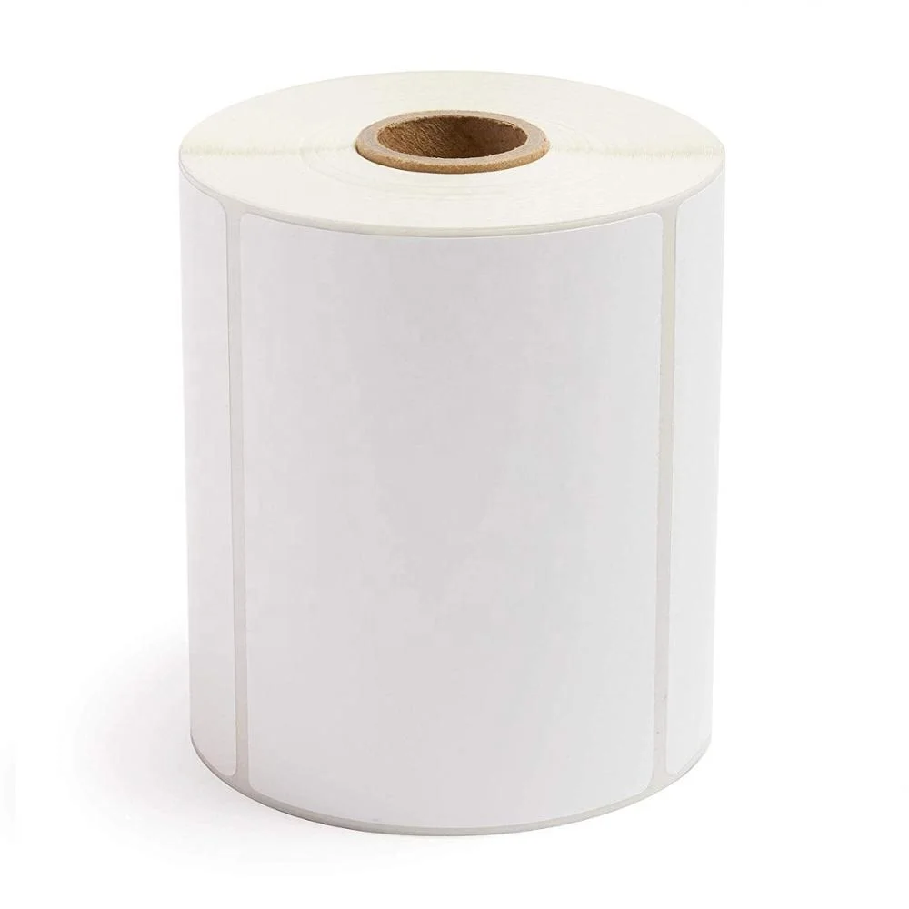 Zebra 4*3 inch direct thermal label  1 inch self adhesive thermal paper rolls shipping barcode label