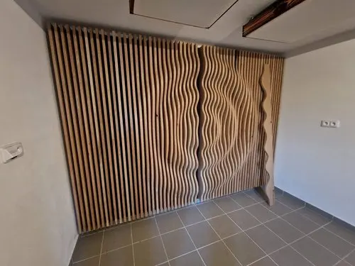 Wholesale of Solid wood 3d wall panel wood cladding interior for villas