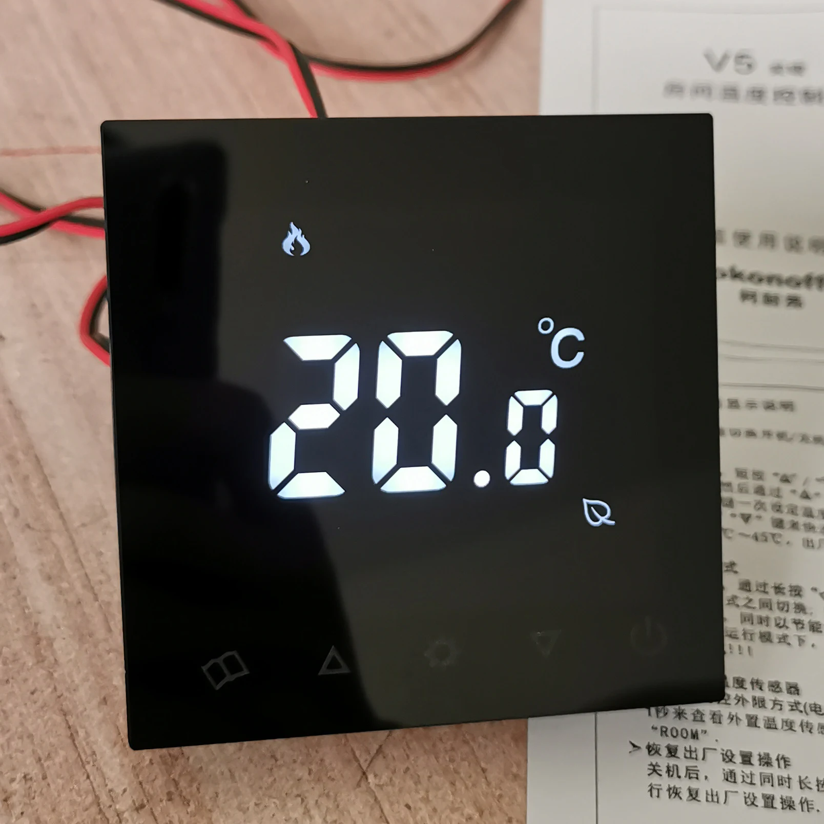 V5-PW hydraulic floor heating touch buttons digital smart room thermostat