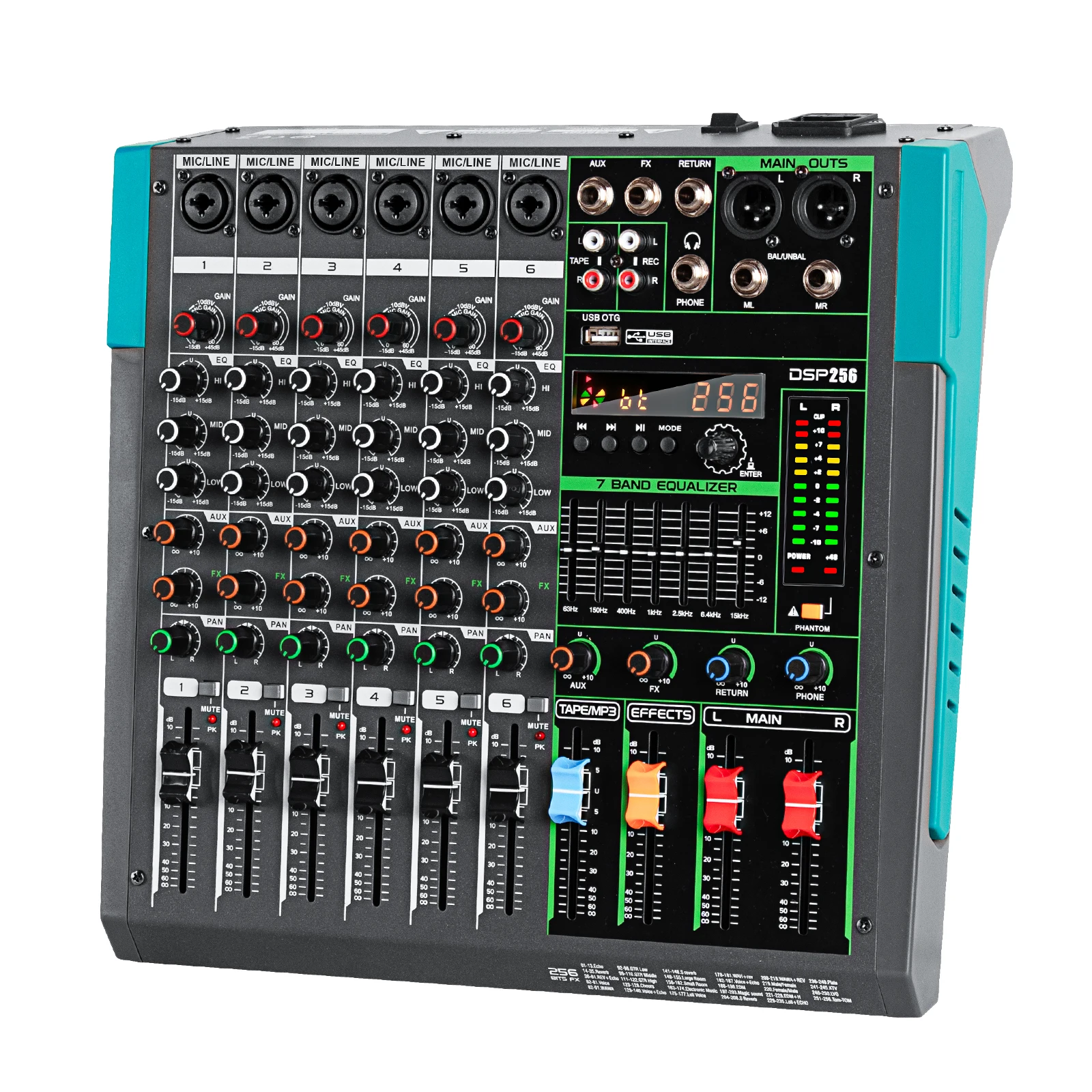 MG6 Professional Digital audio mixer Interface 6 Channels Audio Mixer Console For Stage dj show