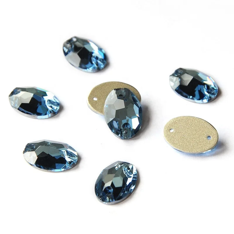3210 Oval Glass Crystal Sew On Rhinestones Flat Back Stones Used For Garment Shoes Bags