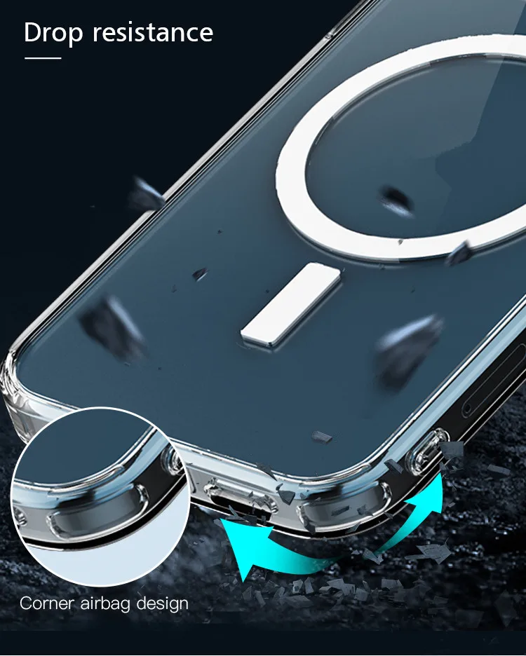 2021 Silicon Ultra Thin Soft Tpu Case For Iphone 12 Pro xr Max Transparent Magnetic Wireless Charging Phone Case Mobile Covers