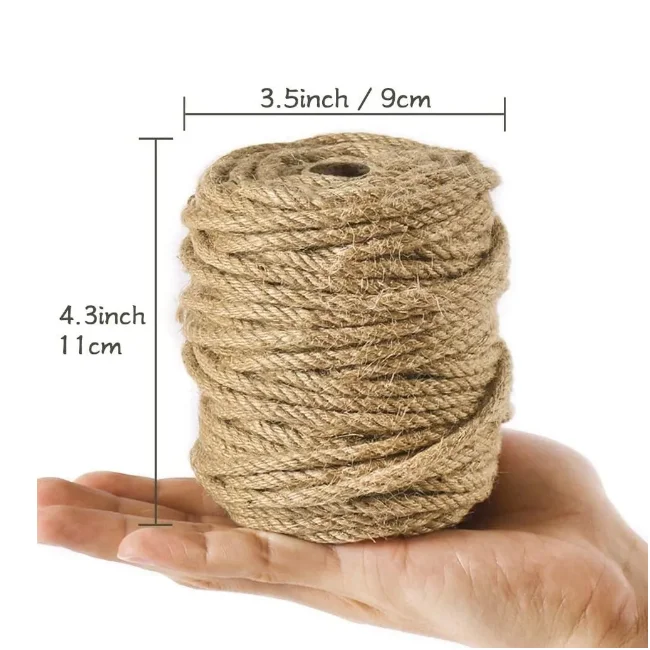 Natural Jute Rope Strong Jute Packaging Hemp Twine String For Gardening Bundling Decorating DIY Crafting