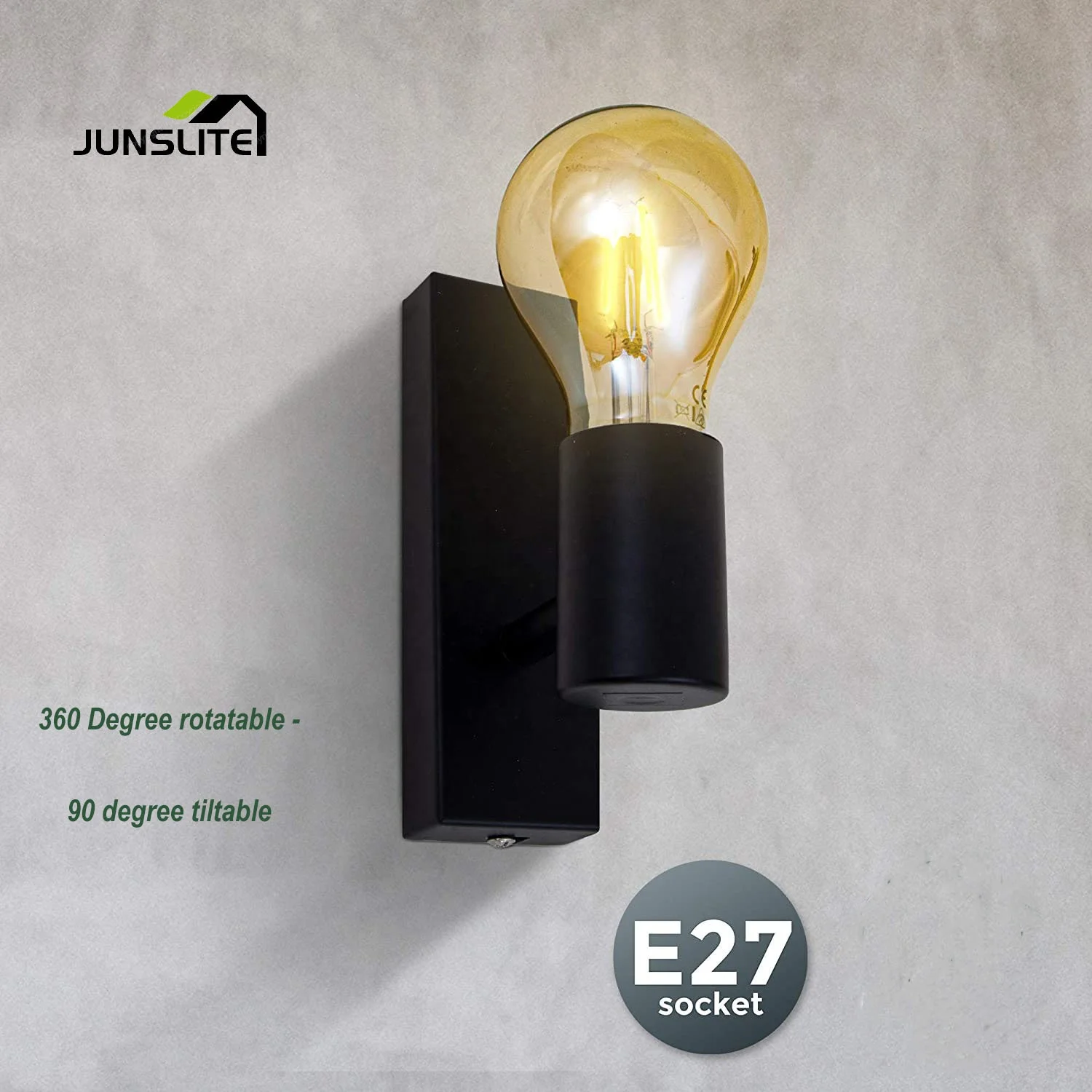 metal  wall spotlight  Vintage Wall Lamp   E27 Bulb  wall light