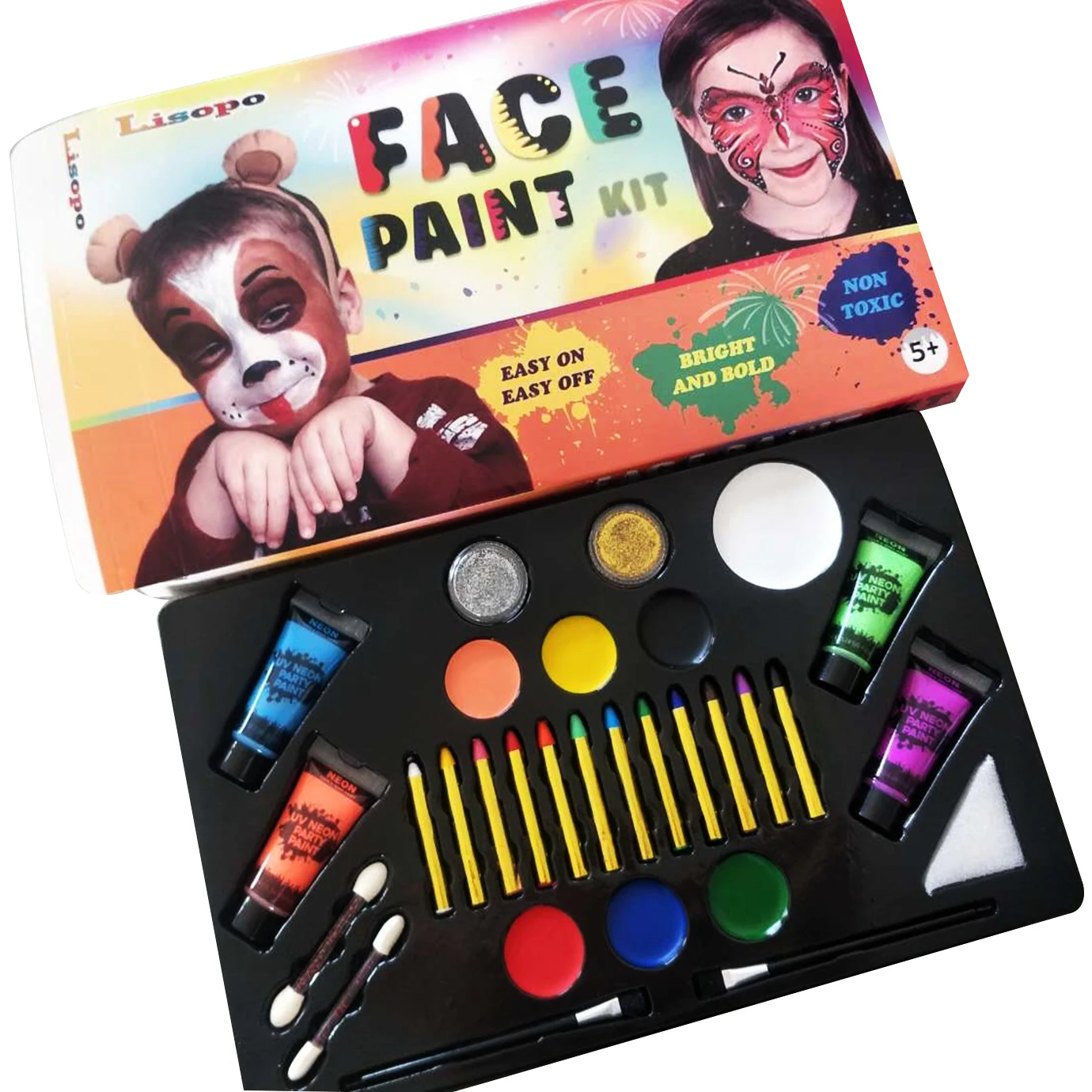 30 Value Pack UV Neon Party Glow in Dark Face and Body Paint