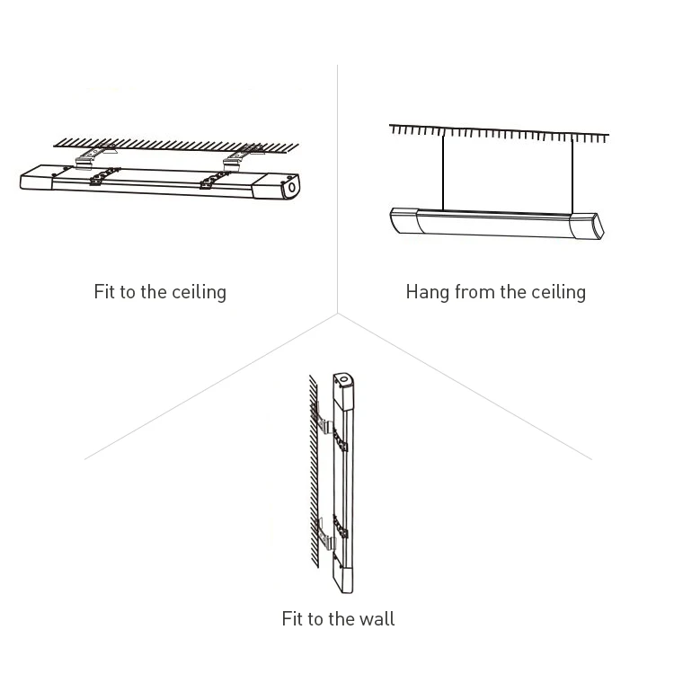 Warehouses led triproof lamp 4ft 8ft 30w 40w 60w Aluminum Linkable IP66 IK10 led tri-proof light