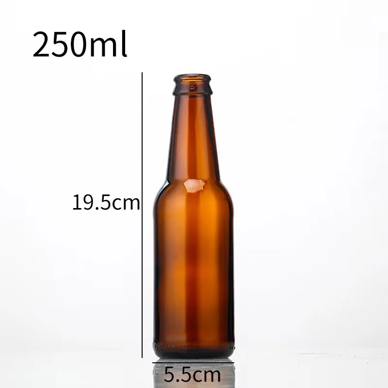 250ml 275ml 330ml 500ml 640ml Empty Amber Beer Bottles High Quality Factory Manufactured Glass Bottle With Crown Cap