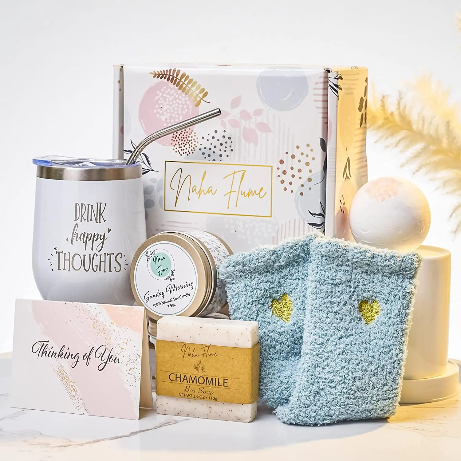 Custom Spa Bath&Candle Set Birthday Gift with Card Get Well Soon Gift Set for Women