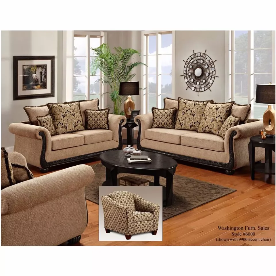 Modern style furniture normal sofa living room sofa set classic chocolate fabric sofa