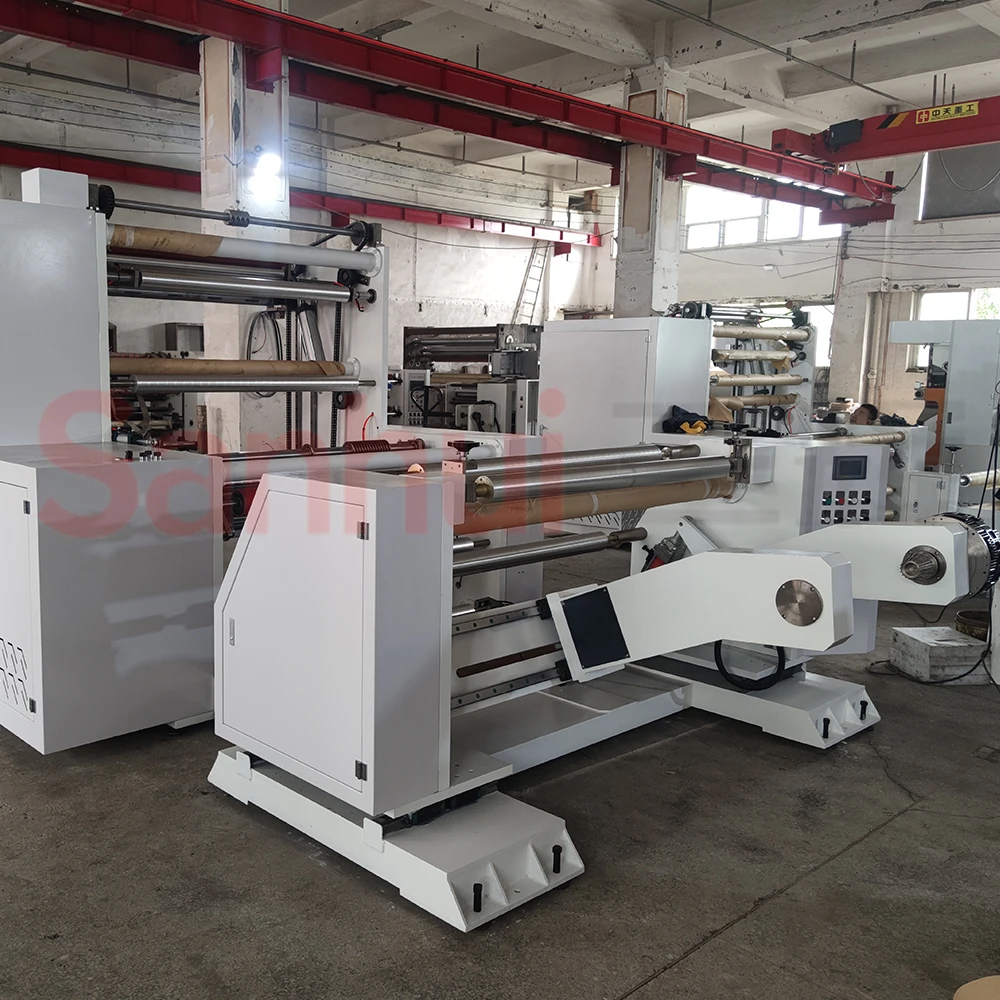 automatic kraft paper and wrapping paper pa/pe sliter and rewinding machine