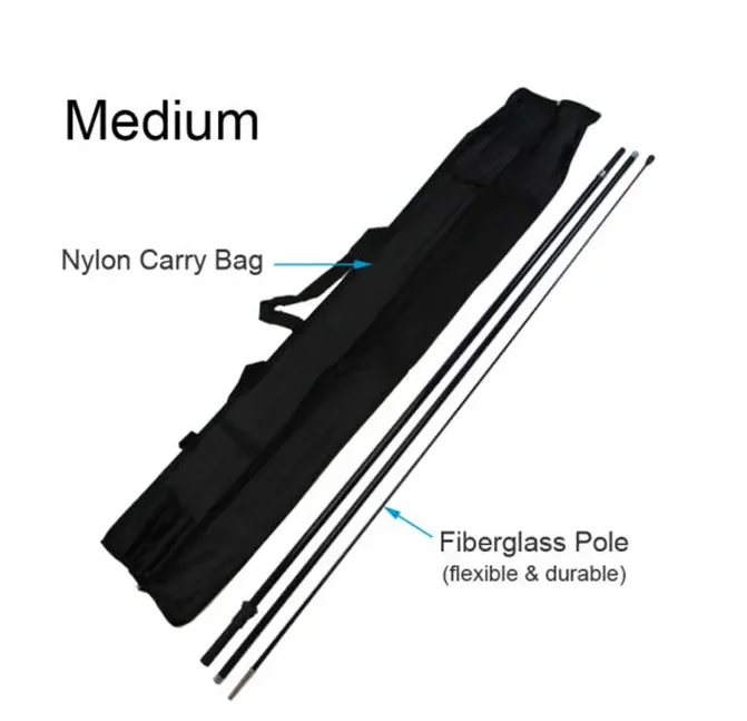 15ft Portable Feather Teardrop Rectangle Flags Pole Beach Flag Pole Bag Oxford  Beach Flag Carrying Bag