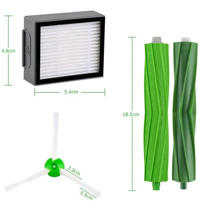Replacement Parts for irobot Roombas i7 i4 E5 E6 E7 Series Vacuum Cleaner, Rubber Brushes HEPA Filters Edge-Sweeping Brushes