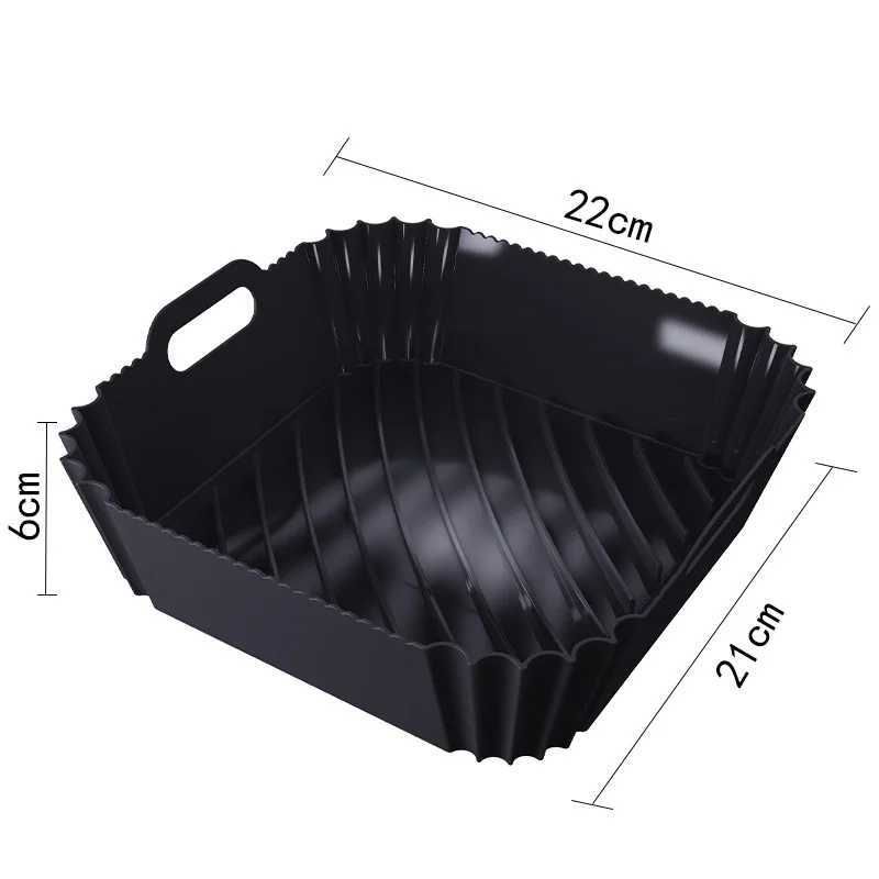 Food Grade Silicone Pot 8 inches Square Air Fryer Silicone Liners Silicone Baking Pan
