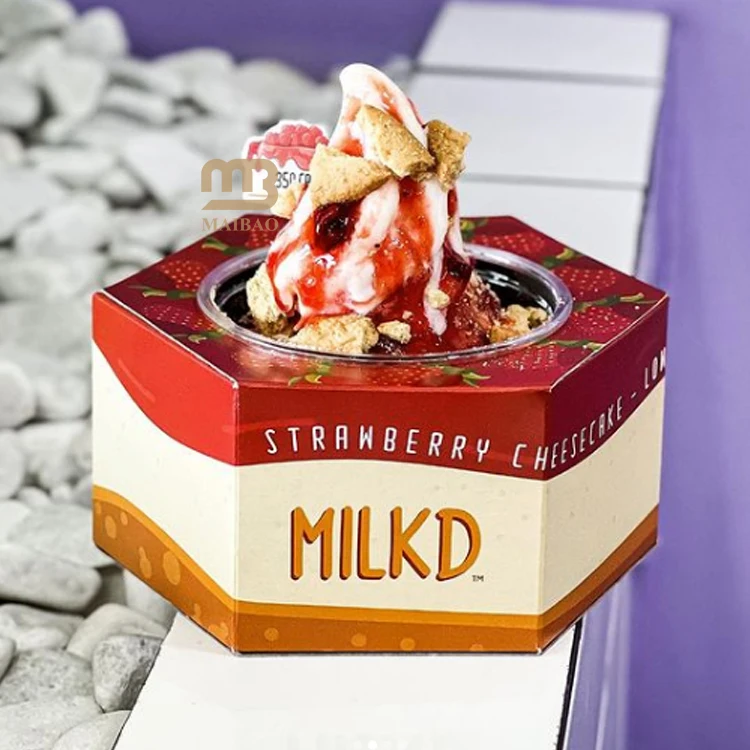 New design pink plastic cup insert packaging box custom disposable plastic cups for yoghurt ice cream unique plastic cups yogurt