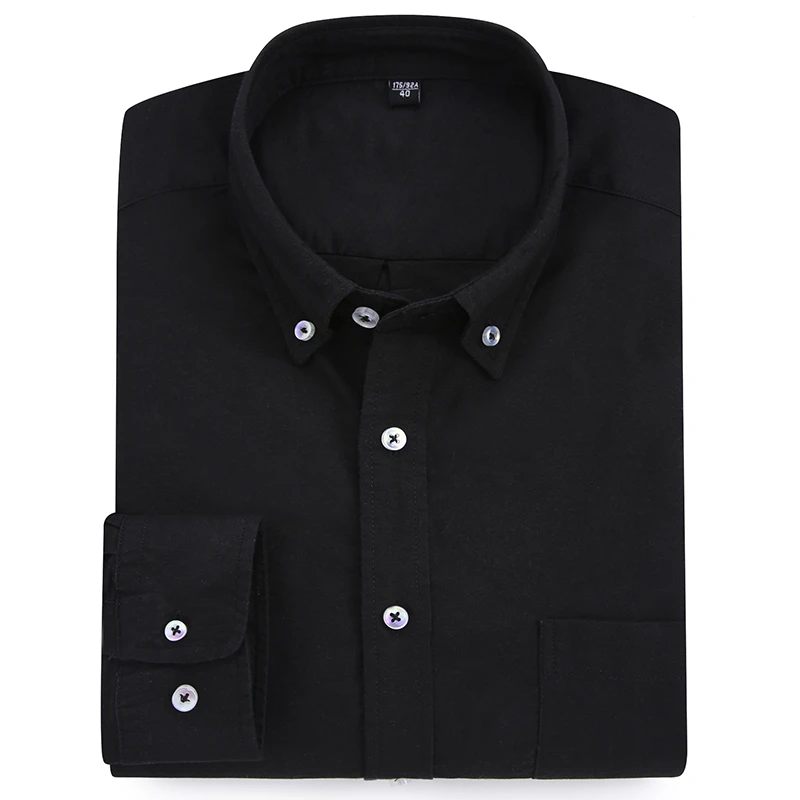 Luxury Fashion Rose Red Oxford Cotton Button Down Loose Fit Long Sleeve With Pocket Shirts For Men