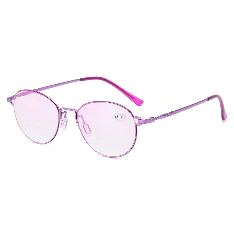 Очки для чтения с защитой от синего света женские элегантные фиолетовые бифокальные очки оптовая продажа очки для пожилых людей