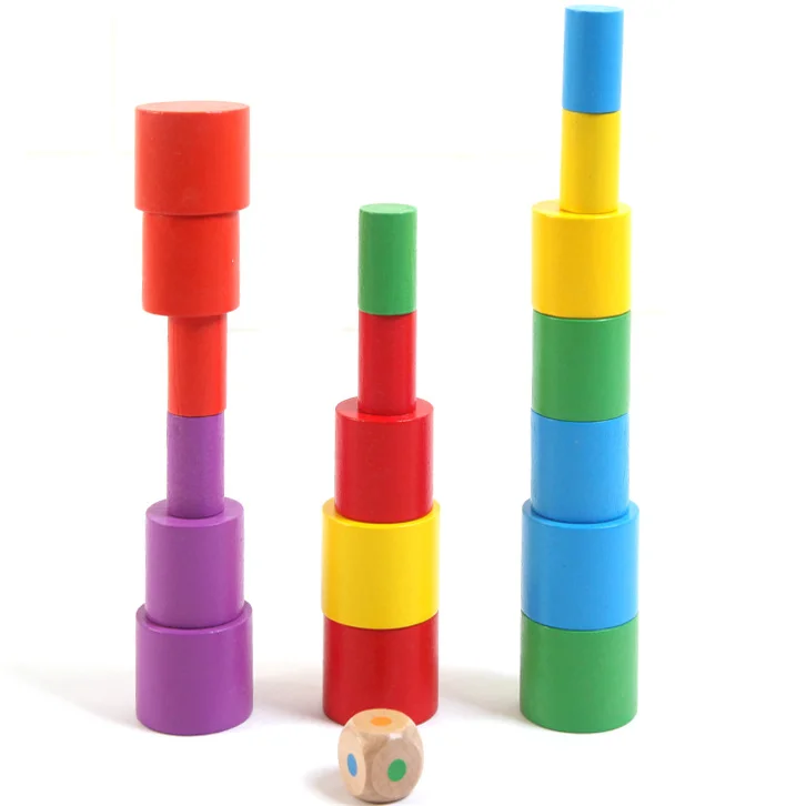 Building Block Toys Children Early Education Puzzle Stack Tower Wood Balance Board Wooden Moon Balance Game