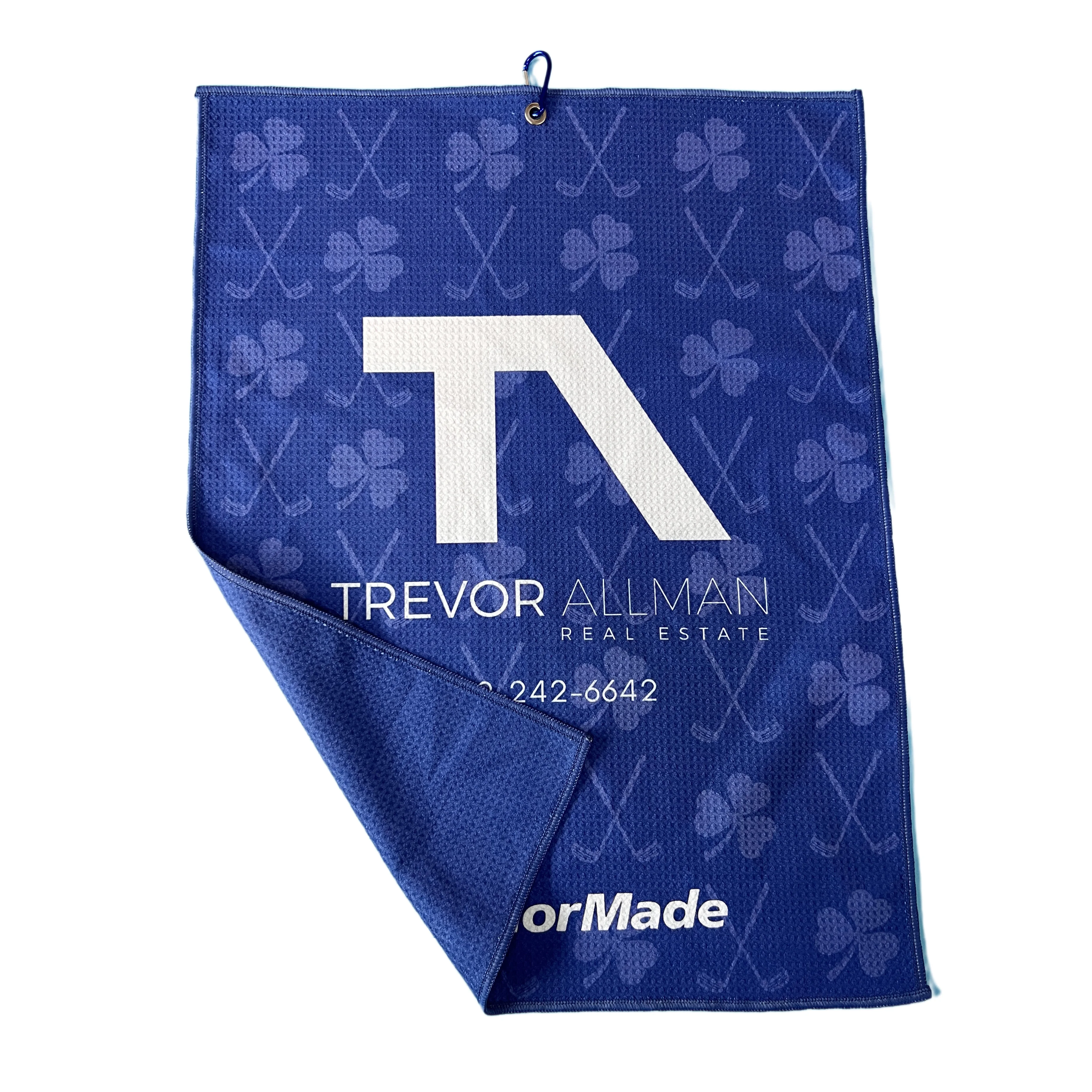 Качественное вафельное спортивное полотенце для гольфа из микрофибры с пользовательским логотипом