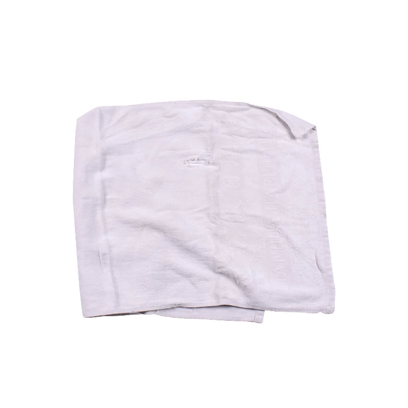 Cotton white bathrobe wiping cloth, environmentally friendly textile waste, industrial use