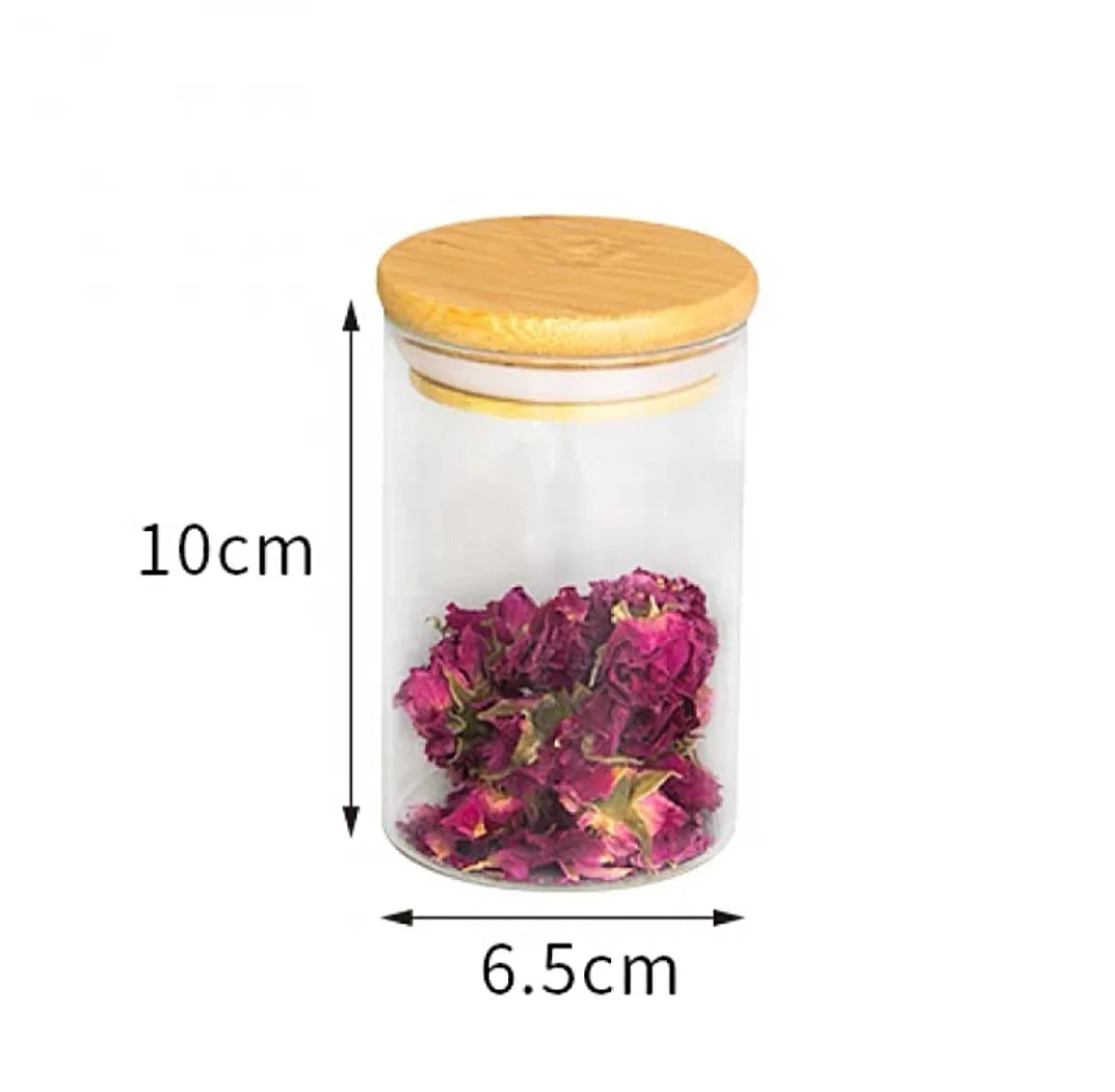 high quality borosilicate glass storage jar 65*100mm borosilicate kitchen use to store spice coffee bean