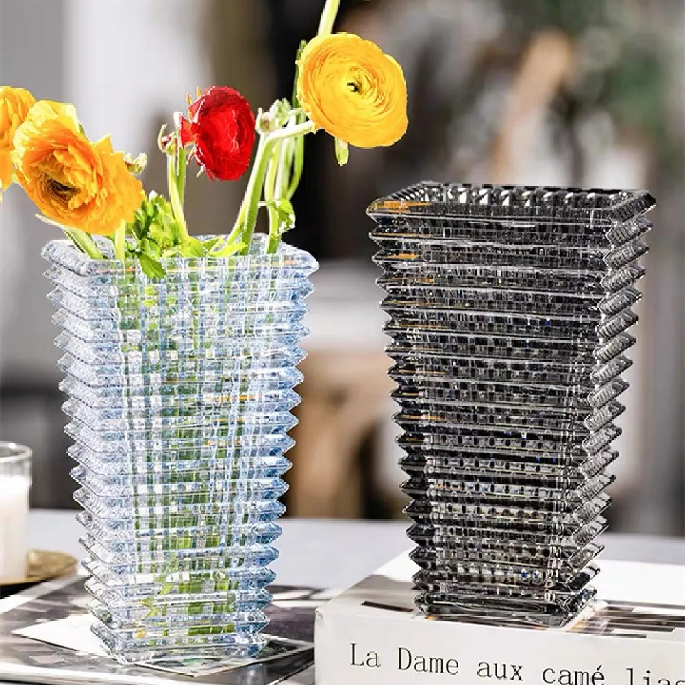 Nordic Light Luxury Net Red High-value Transparent Glass Vase Flowers Arrangement Desktop Decoration Crystal Vase