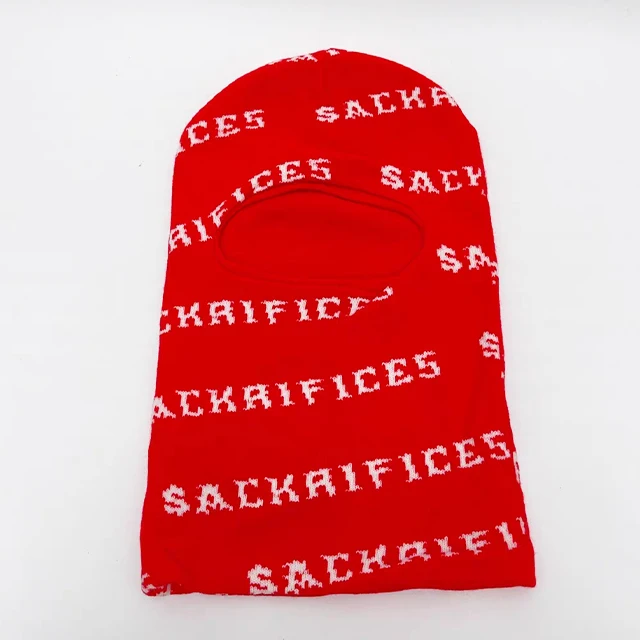 Wholesale jacquard Ski Mask acrylic beanie winter hat High quality knitted Manufacturer Custom Full Face Skimask balaclava