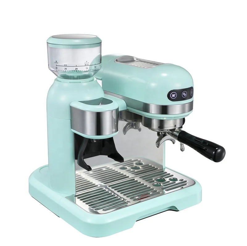 All in One Espresso Machine and Latte Maker for Home Barista, with Built-In Coffee Bean Grinder