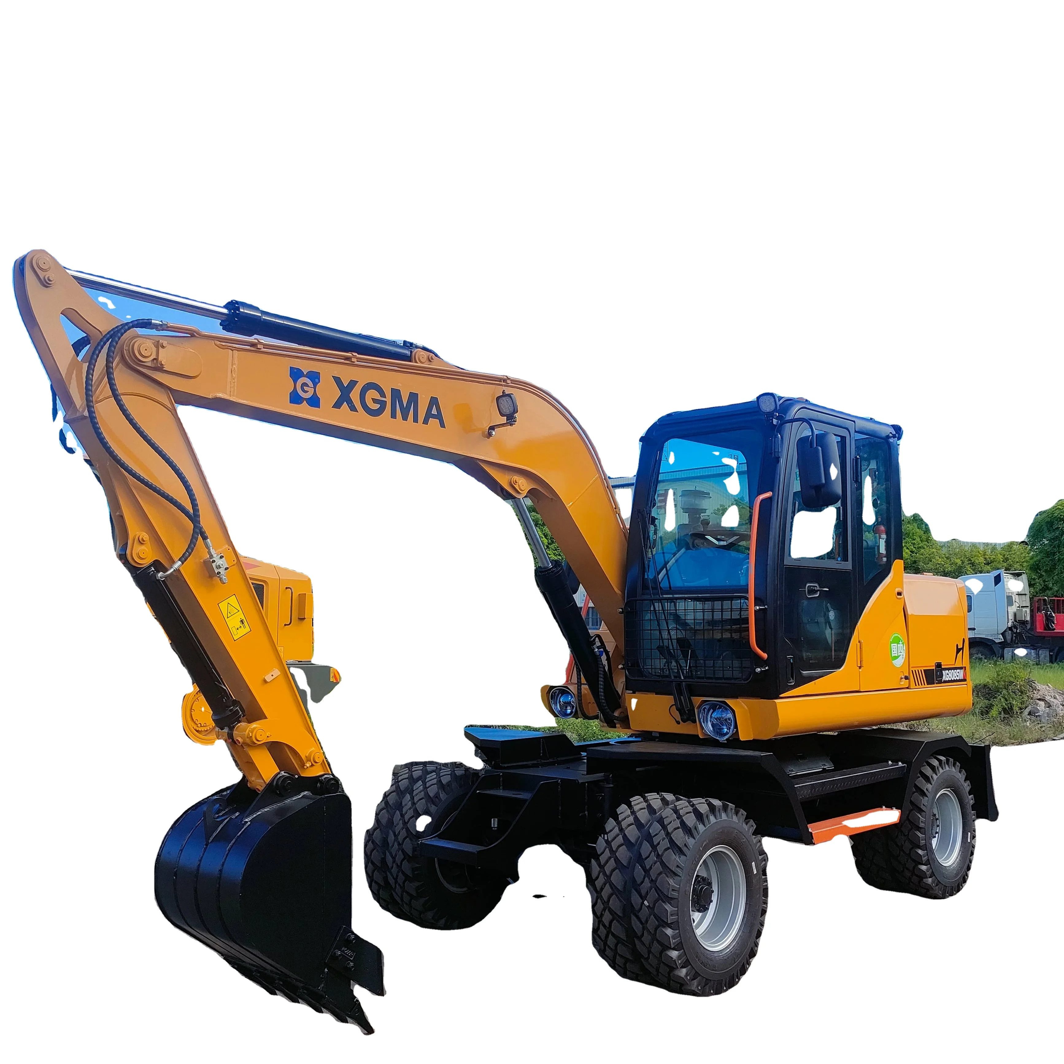 XGMA 8 тонн XG8125W компактный гидравлический колесный экскаватор оригинальная Заводская многофункциональная заземляющая техника Yuchai основные подшипники