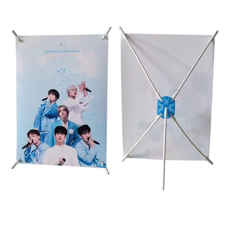 Factory Mini Tabletop X Banner Stand Pp Synthetic Printing A3 A4 Economic Mini X Banner Stand